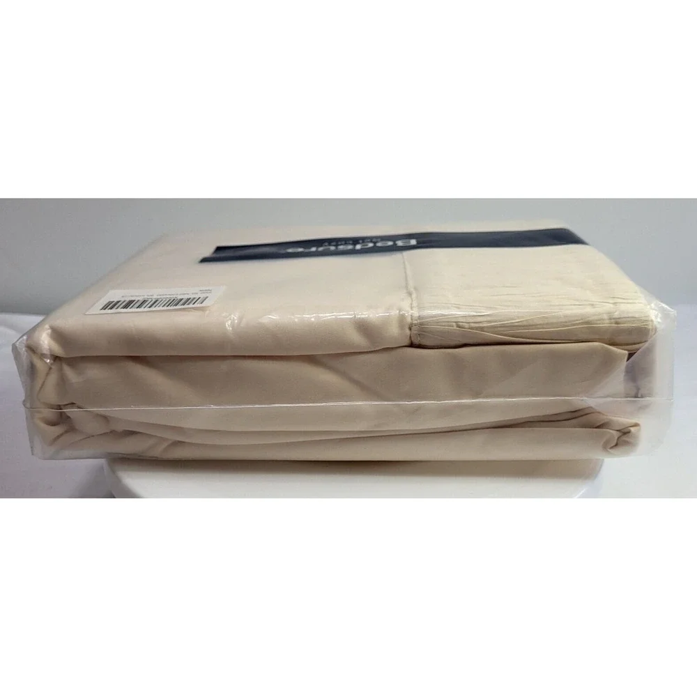 New Sealed Bedsure Get Cozy Bedroom Cream Sheet Set Plain Queen 90 x 102